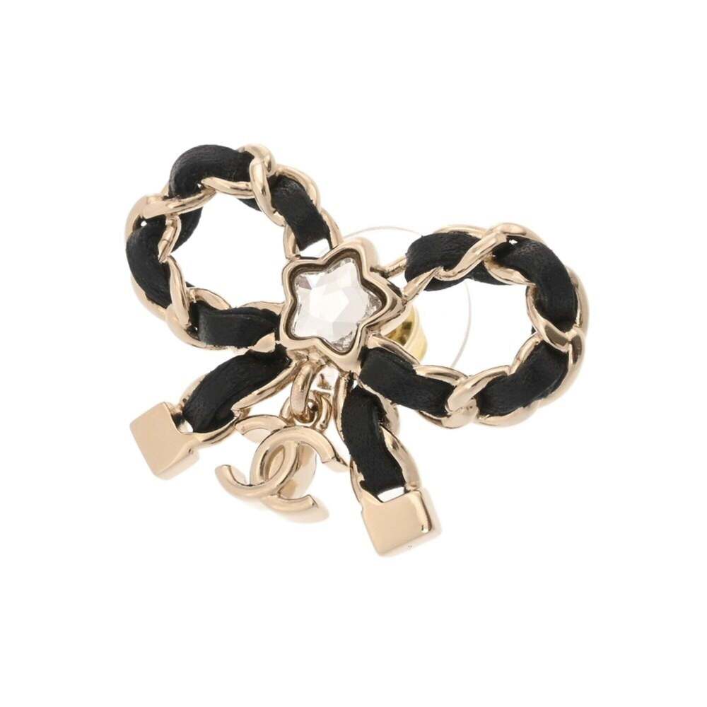 CHANEL Gold Leather Earrings - Picture 8 of 11
